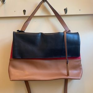 Colourblock Leather Tote